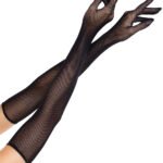 Opera Length Fishnet Gloves O/s - Black