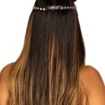 Vegan Leather Studded Cat Mask - Black