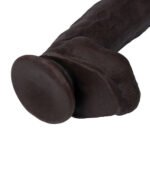 Real Skin 12 Dual Layer Dildo - Dark Brown - Image 6