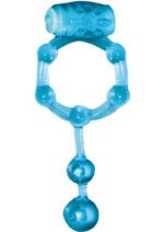 Macho Erection-Keeper Vibrating Cock Ring – Blue - Image 2