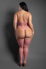 Lasting Impression Teddy Bodystocking - Queen - Rose Pink - Image 3
