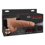 Fetish Fantasy Series 7.5 Inch Hollow Squirting Strap-on With Balls - Flesh
