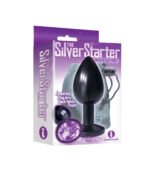 The 9's the Silver Starter Anodized Bejeweled Stainless Steel Plug - Violet - Image 2