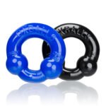 Ultraballs 2- Piece Cockring Set - Black & Police Blue - Image 3