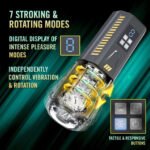 M for Men Spinmaster Pro Rechargeable Rotating Stroker – Gray - Image 4