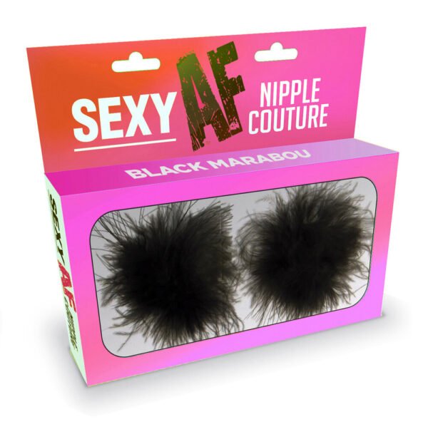 Sexy Af Nipple Couture  Black Marabou