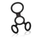 Full Erection Spreader Four-Ring Cock Ring System – Black - Image 5