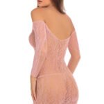 Demure Long Sleeve Mini Dress - Rose - Small/  Medium