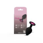 Cheeky Charms Gemma Pink Gem Medium Anal Plug – Black Silicone - Image 3
