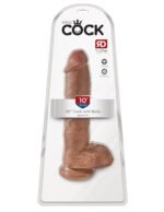King Cock 10 Inch Cock With Balls - Tan - Image 4