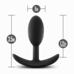 Anal Adventures - Platinum - Silicone Vibra Slim Plug - Small - Black