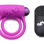 Bang - Silicone Cock Ring and Bullet With Remote Control - Purple