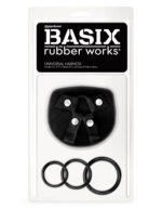 Basix Rubber Works Universal Harness with 3 Silicone Rings – Black - Image 3