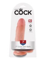 King Cock 7-Inch Dildo with Balls – Flesh - Image 5