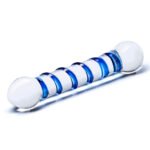 6.5 Inch Spiral Dildo – Borosilicate Glass – Blue - Image 2