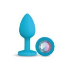 Gemma Clear Iridescent Gem Teal Silicone Plug - S - Image 11