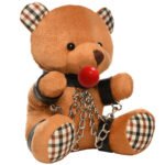 Gagged Teddy Bear Plush with Restraint Cuffs and Chains – Brown - Image 4