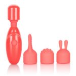 Rechargeable Mini Massager Kit with 3 Silicone Tips – Pink - Image 3