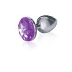 The 9's the Silver Starter Bejeweled Stainless Steel Plug - Violet