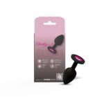 Gemma Pink Gem Black Silicone Anal Plug – Small - Image 2