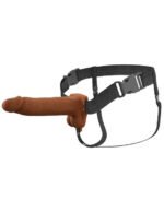 Fantasy X-Tensions Elite 8" Vibrating Hollow Silicone Strap-on - Brown - Image 2