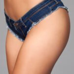 Buns Out Cheeky Shorts - Dark Wash - Large