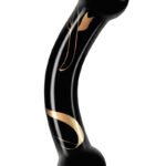 Secret Kisses - 5.5 Inch Handblown Glass Double  Ended Dildo - Black