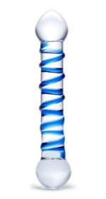 6.5 Inch Spiral Dildo – Borosilicate Glass – Blue