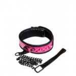 Sinful Collar Pink – Adjustable Vinyl and Neoprene Collar with Leash - Image 2
