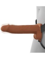 Fantasy X-Tensions Elite 8" Vibrating Hollow Silicone Strap-on - Brown - Image 3
