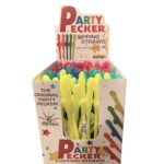 Party Pecker Sipping Straws 5 Assorted Colors 144 Pcs Display