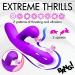 Thrusting and Sucking Rabbit Vibrator – Purple, Rechargeable, IPX5 Splashproof - Image 4