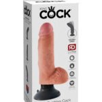 King Cock 7-Inch Vibrating Cock With Balls - Flesh