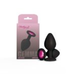Cheeky Charms Gemma Pink Gem Medium Anal Plug – Black Silicone - Image 4