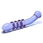 Purple Rain Ribbed Borosilicate Glass Dildo – Purple - Image 5