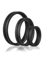 RingO Pro X3 Black Cock Ring – 3-Pack, Body-Safe Silicone