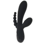 Triple Aces Black Rechargeable Triple-Shaft Vibrator with Anal Beads - Image 2