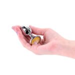 Rear Assets Silver Medium Anal Plug – Yellow - Image 4