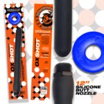 Oxshot - Butt-Nozzle Shower Hose 12 Inch - Black  Blue