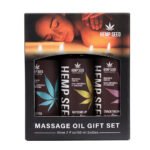 Hemp Seed Massage Oil Valentine Gift Set - 3 Pack - 2oz Bottles