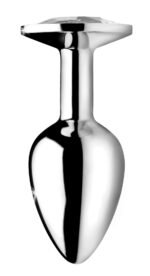 Booty Sparks Clear Gem Anal Plug – Medium, Silver Aluminum Alloy - Image 2