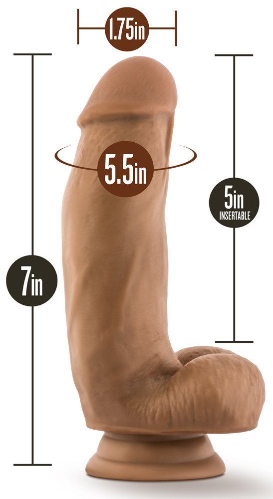 Dr. Skin Silicone - Dr. Samuel - 7 Inch Dildo With Suction Cup - Mocha