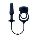Humper Rechargeable Dual C-Ring With Anal Plug - Black - Image 3