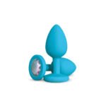 Gemma Clear Iridescent Gem Teal Silicone Plug - M - Image 11