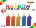Rainbow Pecker Party Candles - 5 Pack - Image 2