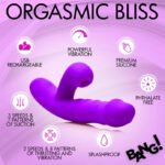 Thrusting and Sucking Rabbit Vibrator – Purple, Rechargeable, IPX5 Splashproof - Image 3