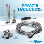 Metal Deluxe Shower System with Dual Nozzles and 6 Foot Hose – Silver - Image 3