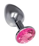 The 9's The Silver Starter Bejeweled Stainless Steel Anal Plug – Pink