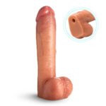 12" Cock Lock Dildo With Balls - Light - Image 2
