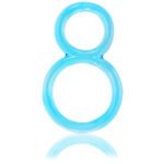 Ofinity Double Cock Ring – Blue, Phthalate-Free - Image 2